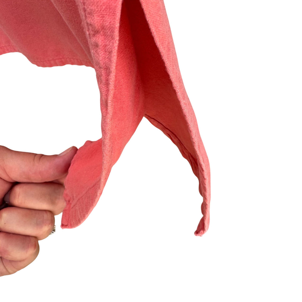 Notations Vintage Womens Linen Blend Side Button Front Pockets Coral Maxi Dress XL