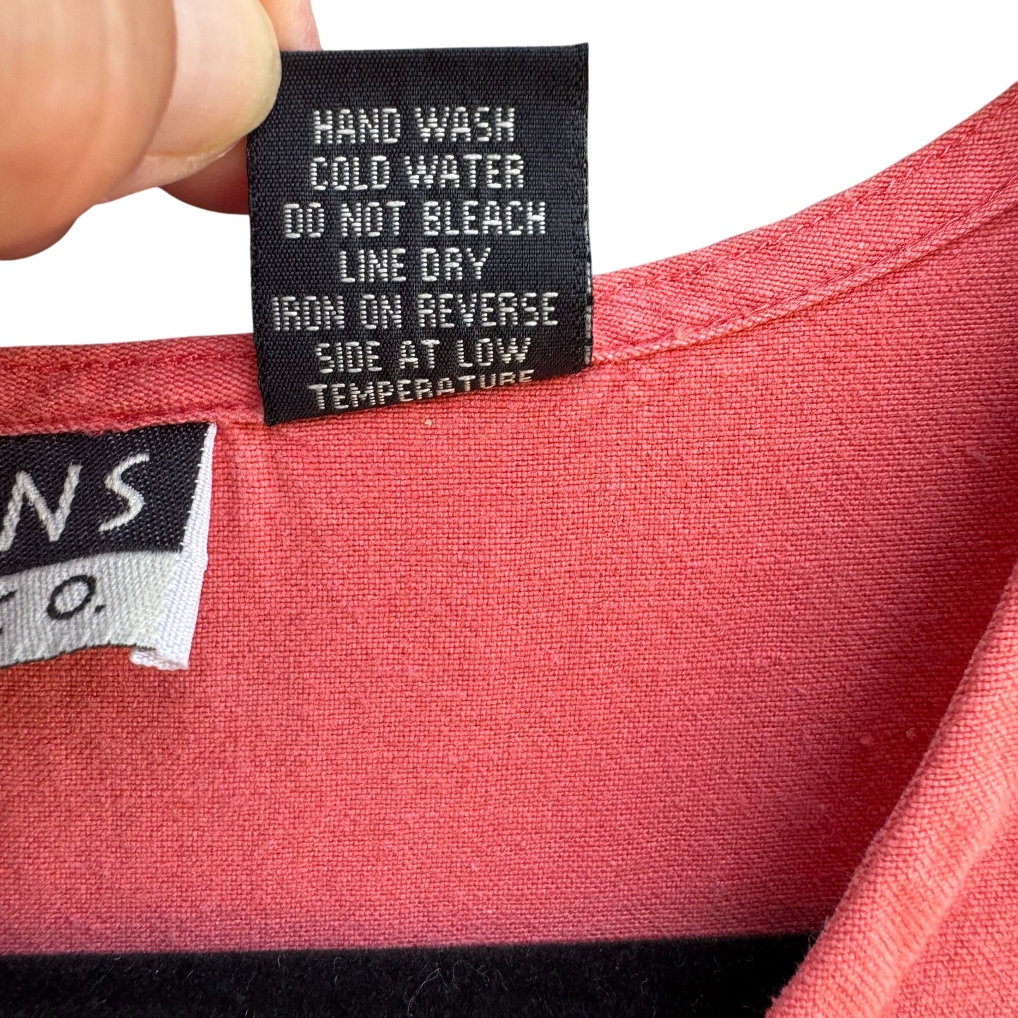 Notations Vintage Womens Linen Blend Side Button Front Pockets Coral Maxi Dress XL