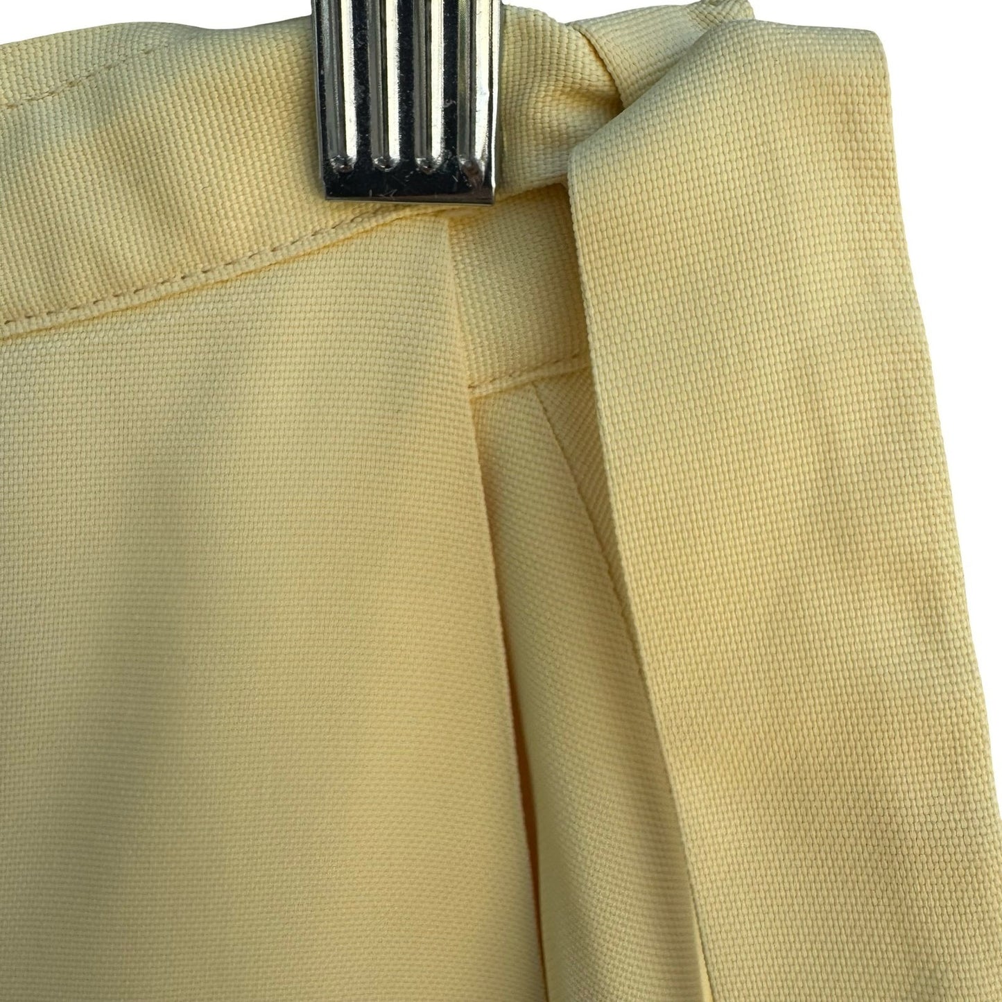 I Magnin Vintage 70s Pastel Yellow Mod Wrap Mini Skirt Side Tie A-Line Retro