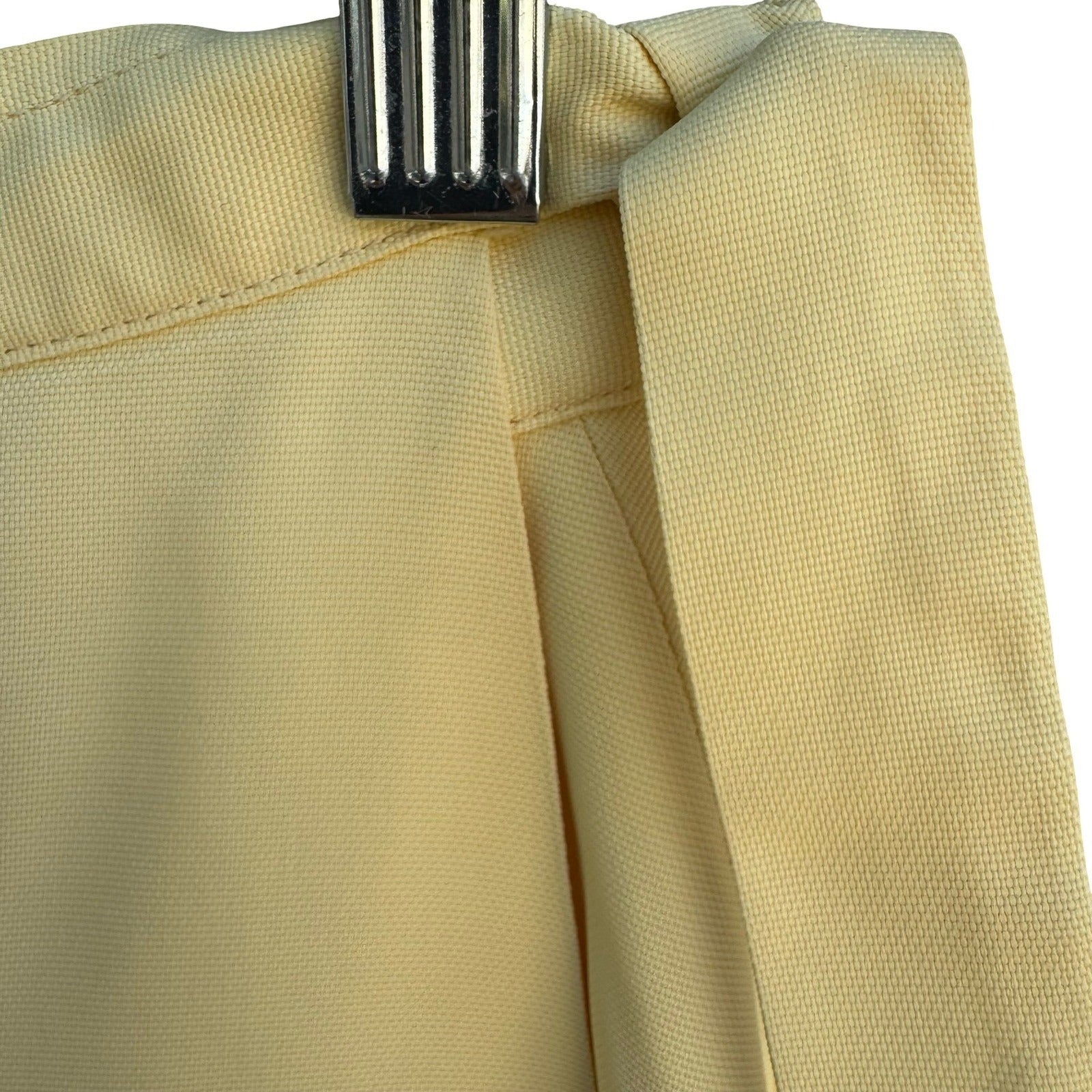 I Magnin Vintage 70s Pastel Yellow Mod Wrap Mini Skirt Side Tie A-Line Retro