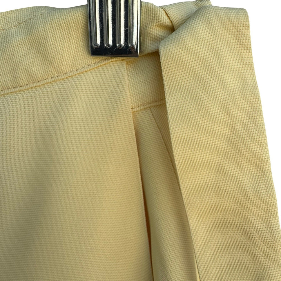 I Magnin Vintage 70s Pastel Yellow Mod Wrap Mini Skirt Side Tie A-Line Retro