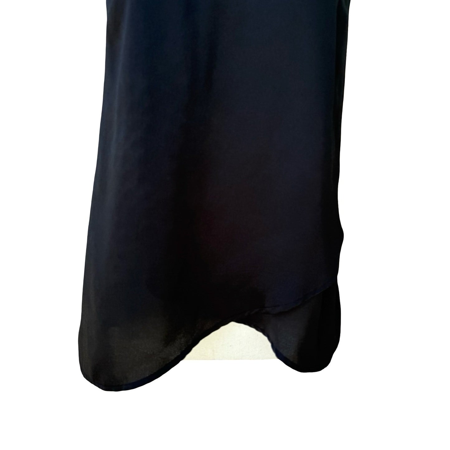 Lush High Neck Halter Camisole Top Layered Tulip Hem Keyhole Back Goth Black XS