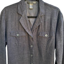 Switch Pierri New York Silk Wool Blend Tailored Minimalist Jacket Charcoal Womens 12 3 image