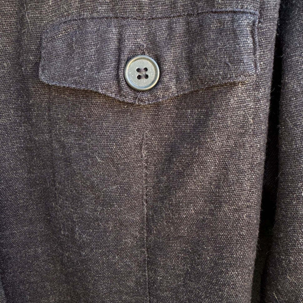 Pierri New York Silk Wool Blend Tailored Minimalist Jacket Charcoal Womens 12