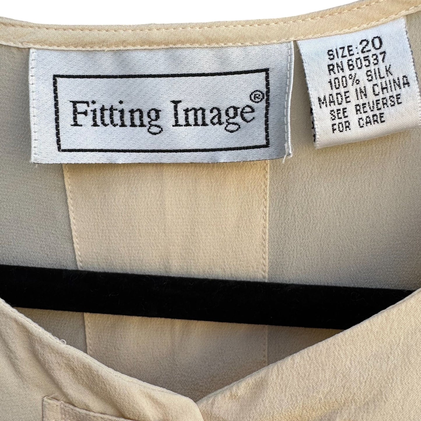 Fitting Image Vintage Womens Ivory 100% Silk Frog Closure Tunic Blouse Top 20