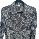 Switch Coldwater Creek Womens S Black White Floral Cotton Button Down Shirt Minimalist 3 image