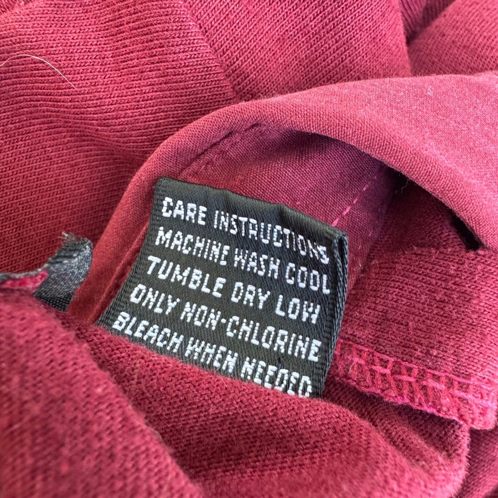 Peter B Vintage 70s Burgundy Utility Polo Shirt Cargo Pockets Banded Hem Small