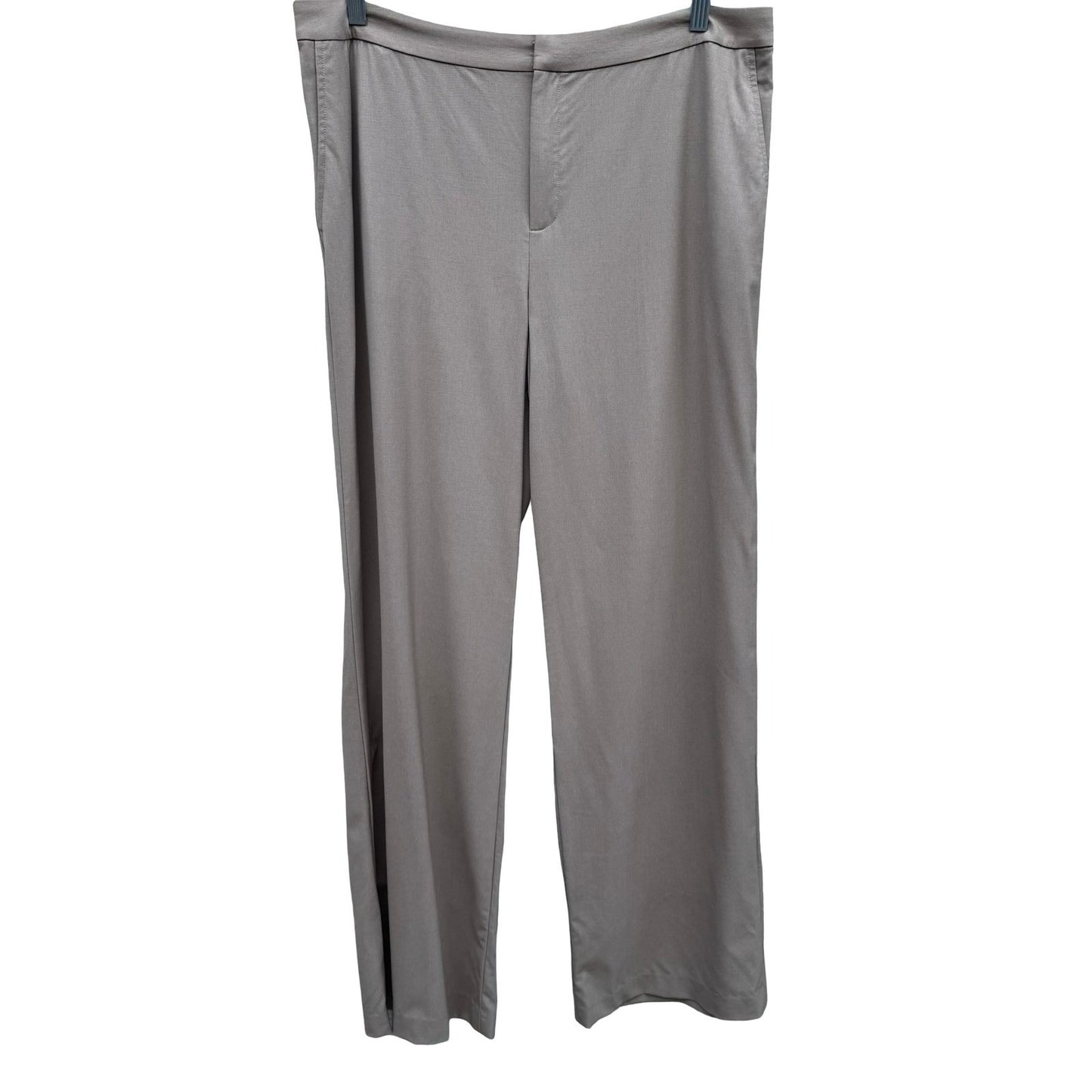 Linda Allard Ellen Tracy Minimalist Wool Blend Wide Leg Trousers Brown 14 NEW