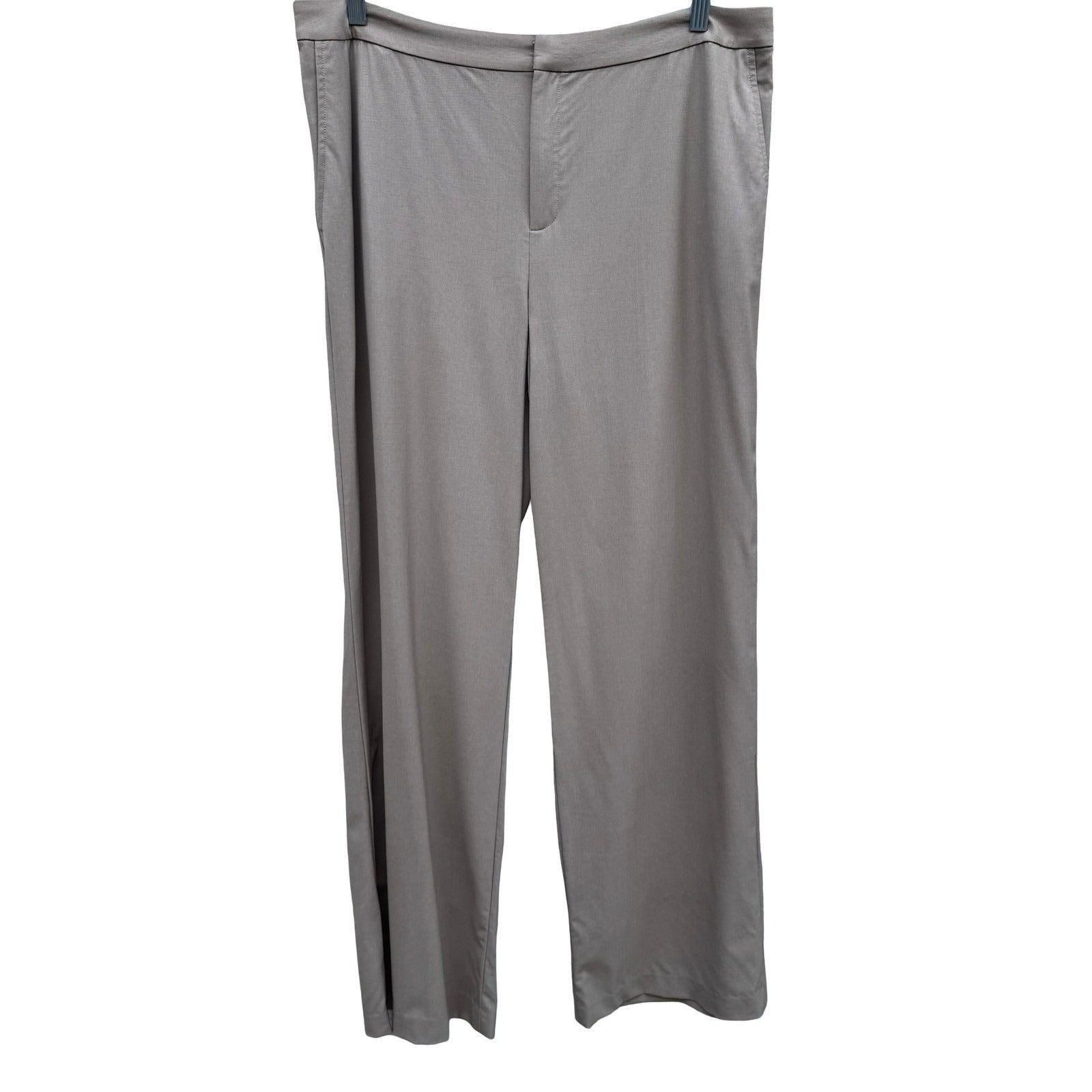 Linda Allard Ellen Tracy Minimalist Wool Blend Wide Leg Trousers Brown 14 NEW