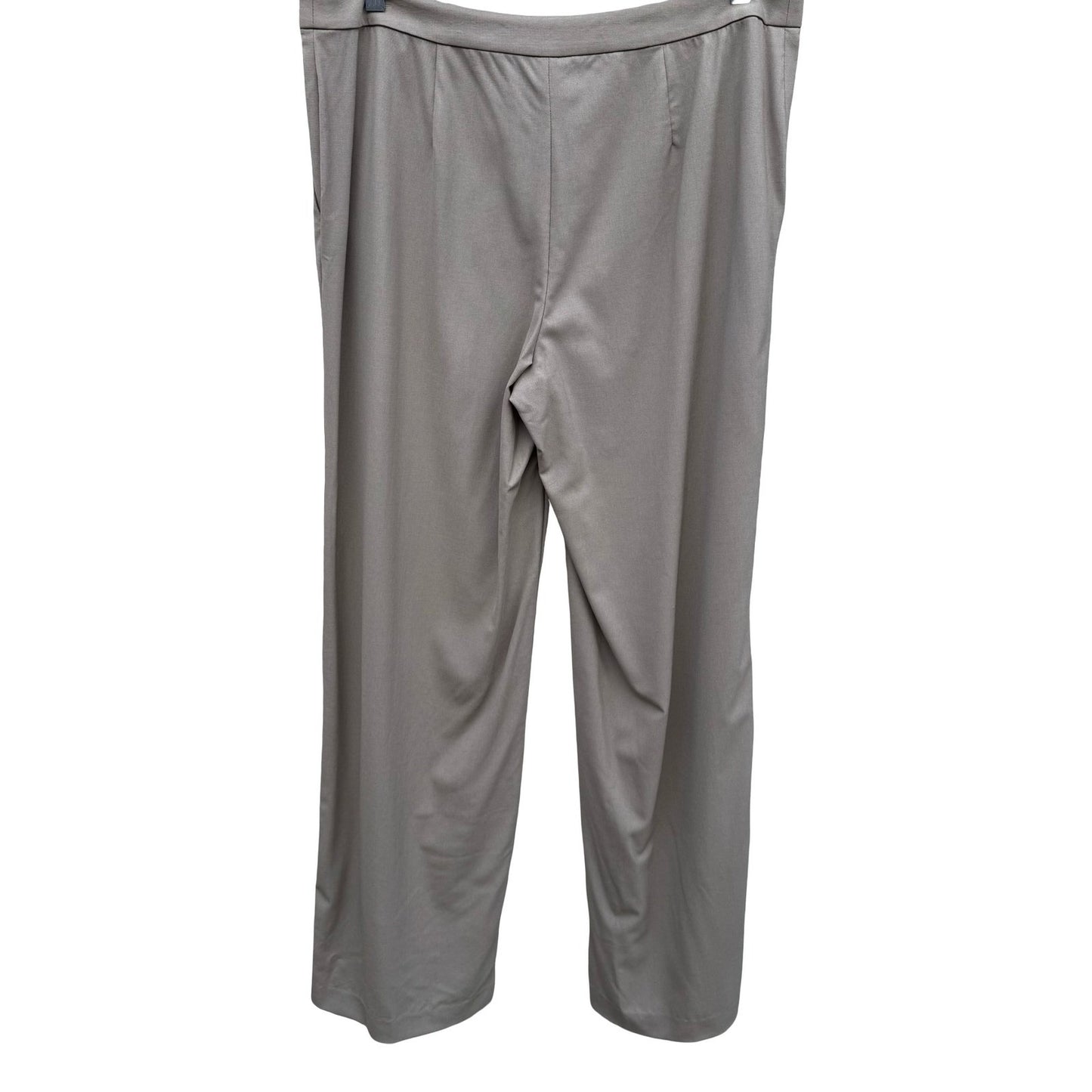 Linda Allard Ellen Tracy Minimalist Wool Blend Wide Leg Trousers Brown 14 NEW