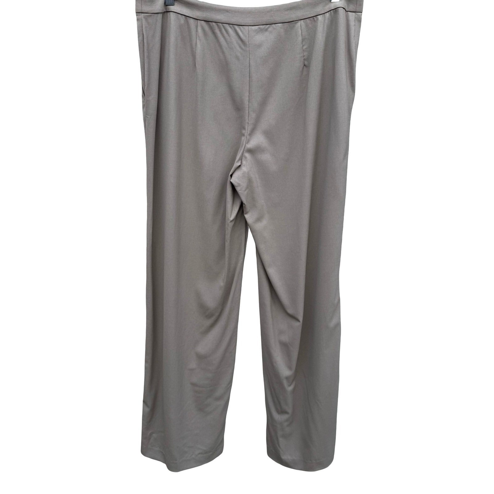 Linda Allard Ellen Tracy Minimalist Wool Blend Wide Leg Trousers Brown 14 NEW