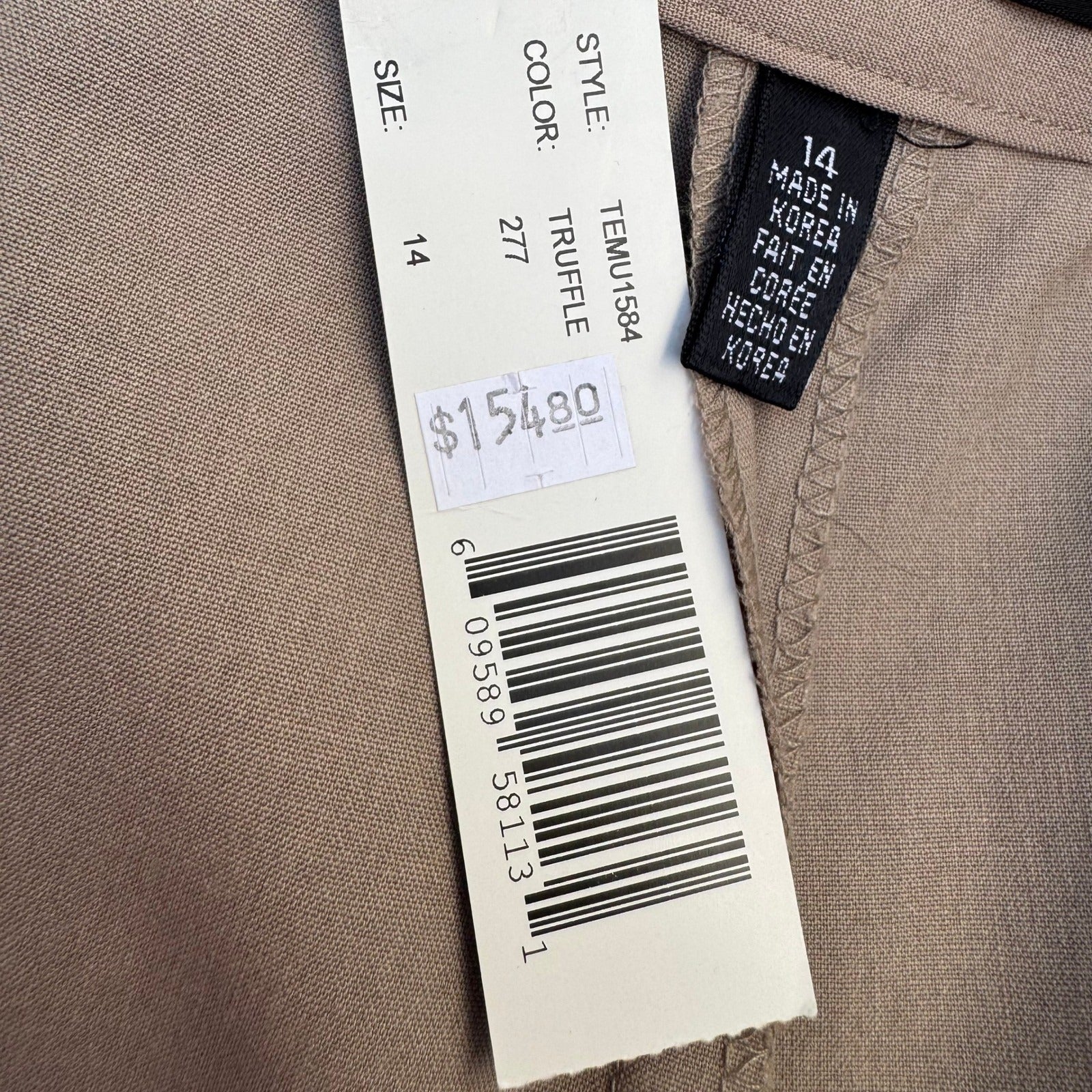 Linda Allard Ellen Tracy Minimalist Wool Blend Wide Leg Trousers Brown 14 NEW