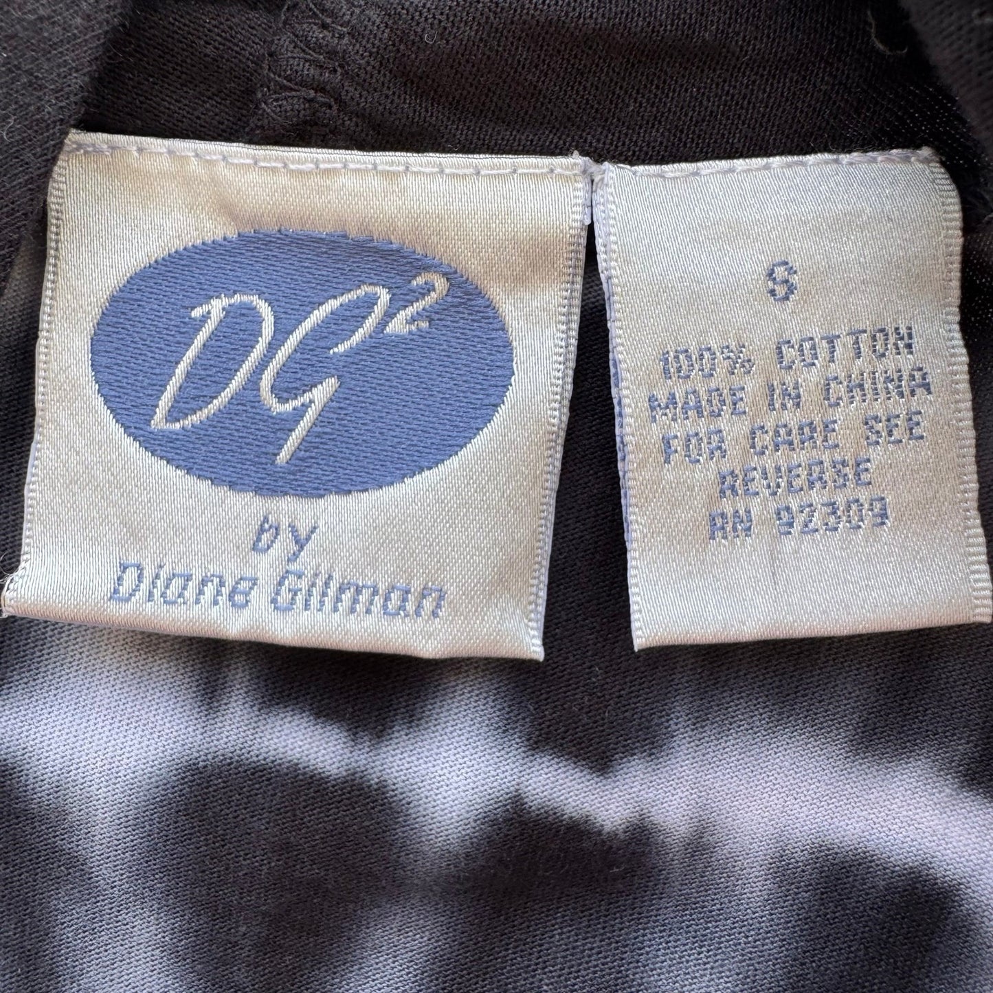 Diane Gilman DG2 Womens Tie Dye Open Front Cardigan Black White Cotton Small NEW