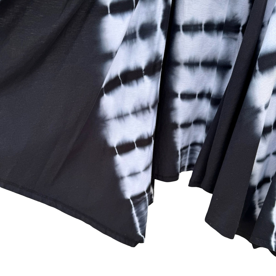 Diane Gilman DG2 Womens Tie Dye Open Front Cardigan Black White Cotton Small NEW