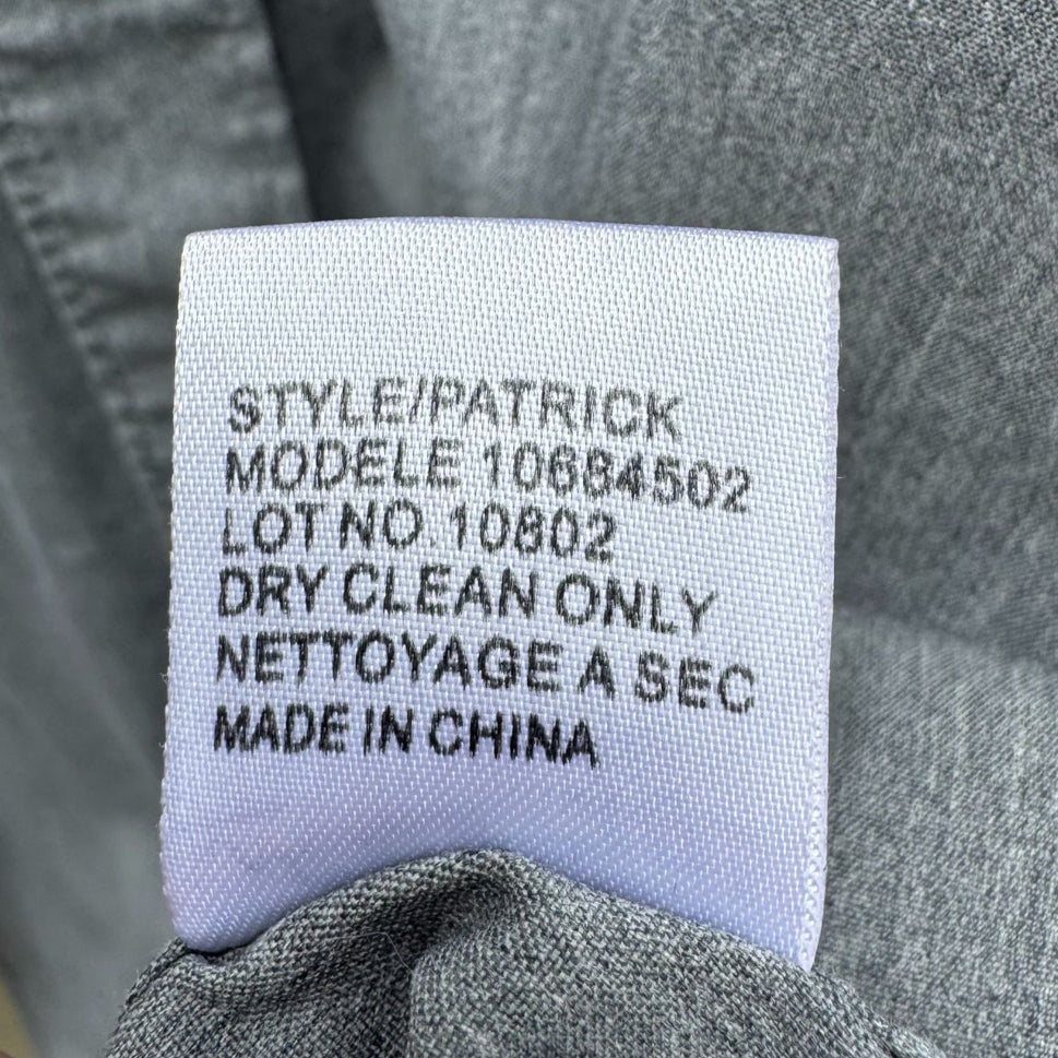 Theory Patrick Gray Chambray Button Up French Cuff Relaxed Fit Designer Shirt L