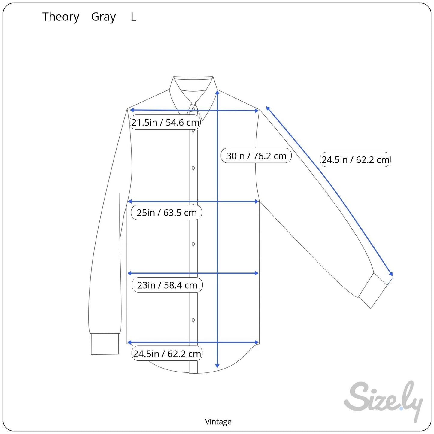 Theory Patrick Gray Chambray Button Up French Cuff Relaxed Fit Designer Shirt L