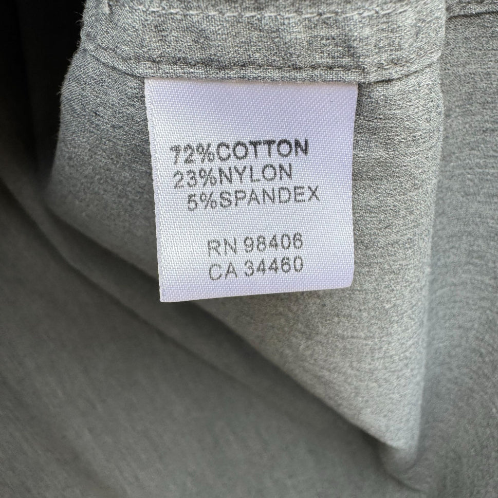 Theory Patrick Gray Chambray Button Up French Cuff Relaxed Fit Designer Shirt L