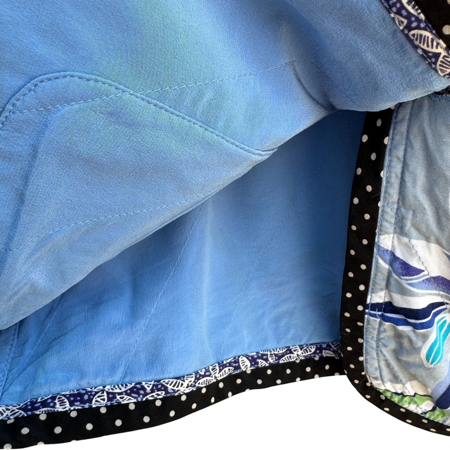 Koos Of Course Vintage Womens Reversible Blue Floral Silk Button Jacket Blazer S