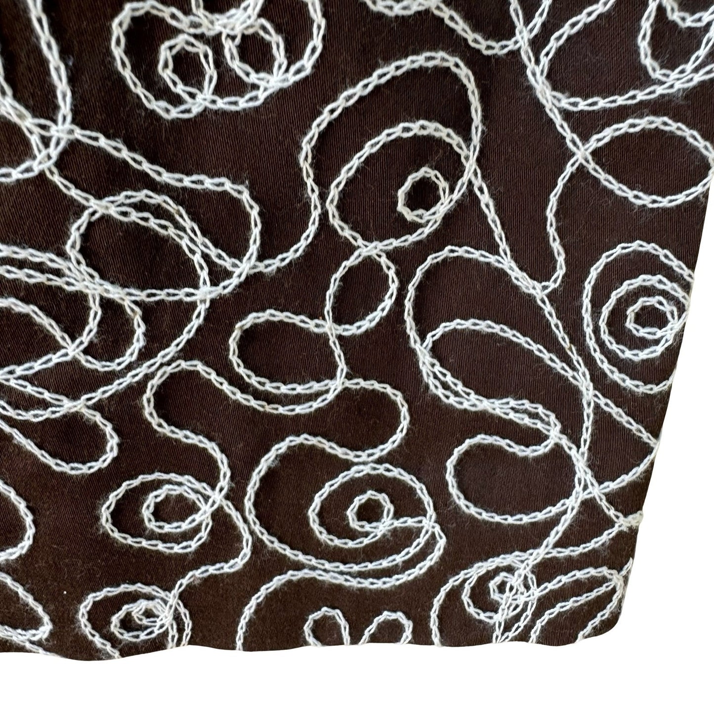 Sheri Bodell Y2K Whimsigoth Boho Edgy Embroidered Leather Waist Pencil Skirt 4