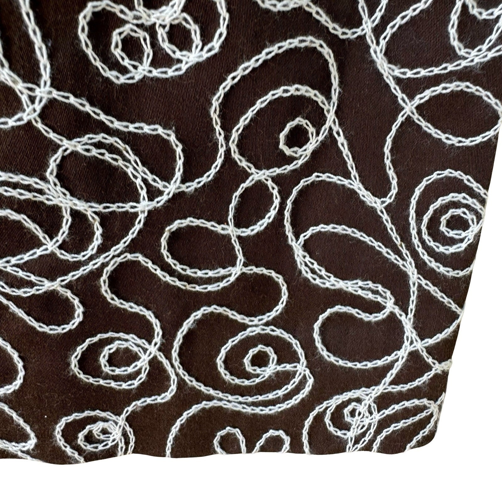 Sheri Bodell Y2K Whimsigoth Boho Edgy Embroidered Leather Waist Pencil Skirt 4
