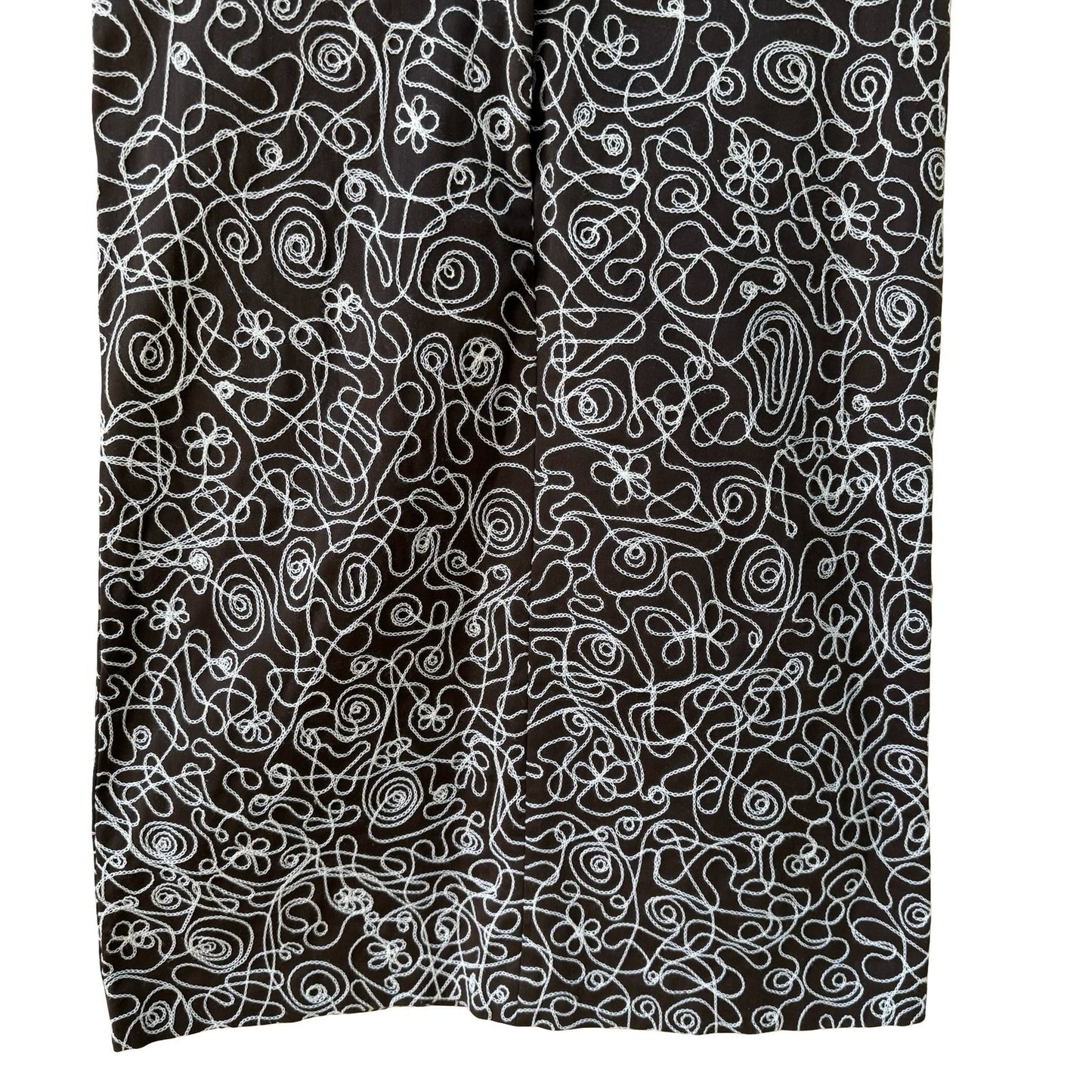 Sheri Bodell Y2K Whimsigoth Boho Edgy Embroidered Leather Waist Pencil Skirt 4