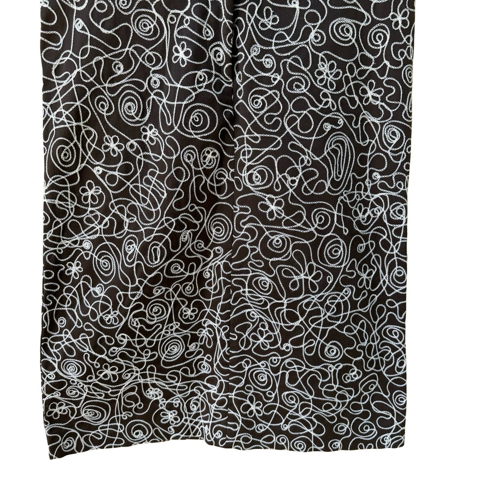 Sheri Bodell Y2K Whimsigoth Boho Edgy Embroidered Leather Waist Pencil Skirt 4