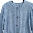 Switch Boyne Valley Weavers Handcrafted Womens Blue Tweed Wool Button-Up Jacket Pockets M 2 image