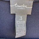 Switch Chicos Travelers Nautical Navy Ruffle Open Front Cardigan Slinky Knit Womens XL 2 image
