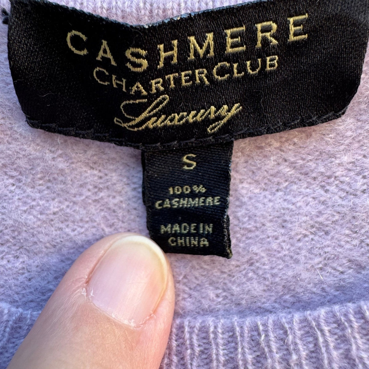 Charter Club 100% Cashmere Quiet Luxury Minimalist Preppy Sweater Lavender S
