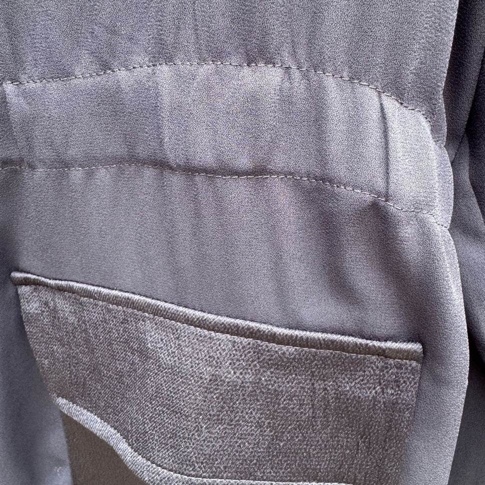 Chicos Navy Button-Down Elastic Waist Utility Shacket Jacket Pockets Womens M