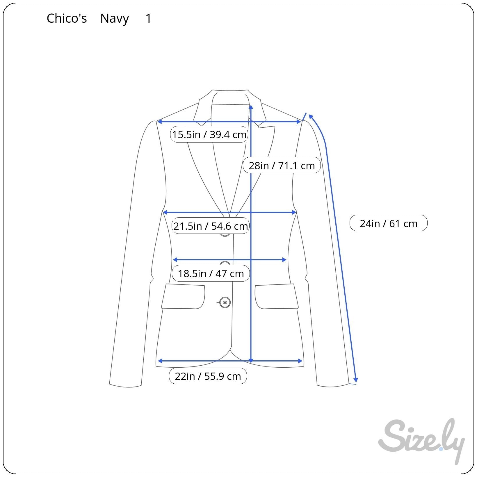 Chicos Navy Button-Down Elastic Waist Utility Shacket Jacket Pockets Womens M