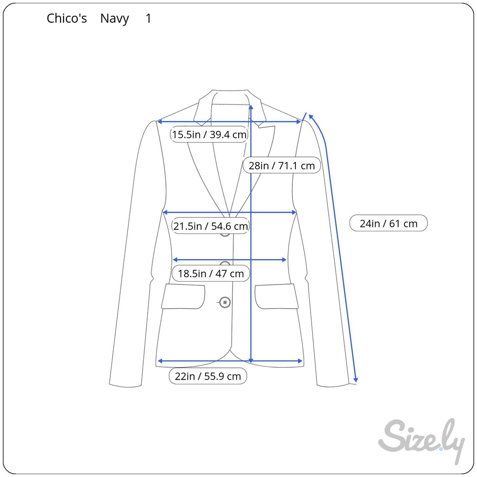 Chicos Navy Button-Down Elastic Waist Utility Shacket Jacket Pockets Womens M