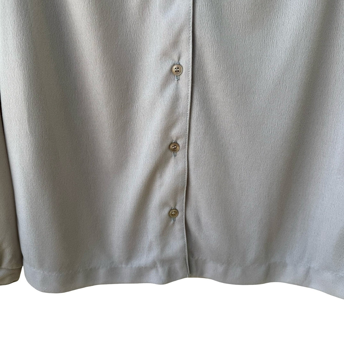 Lord Henri Vintage 70s 80s Secretary Minimalist Blouse Stand Collar Pleated L