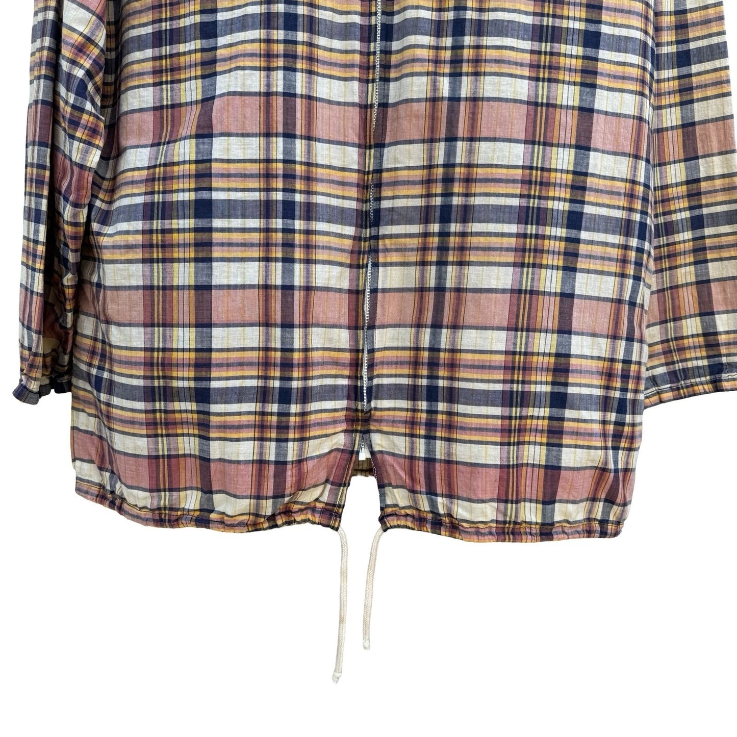 Bay Club California Vintage 60s 70s Plaid Zip Hooded Madras Windbreaker Jacket L