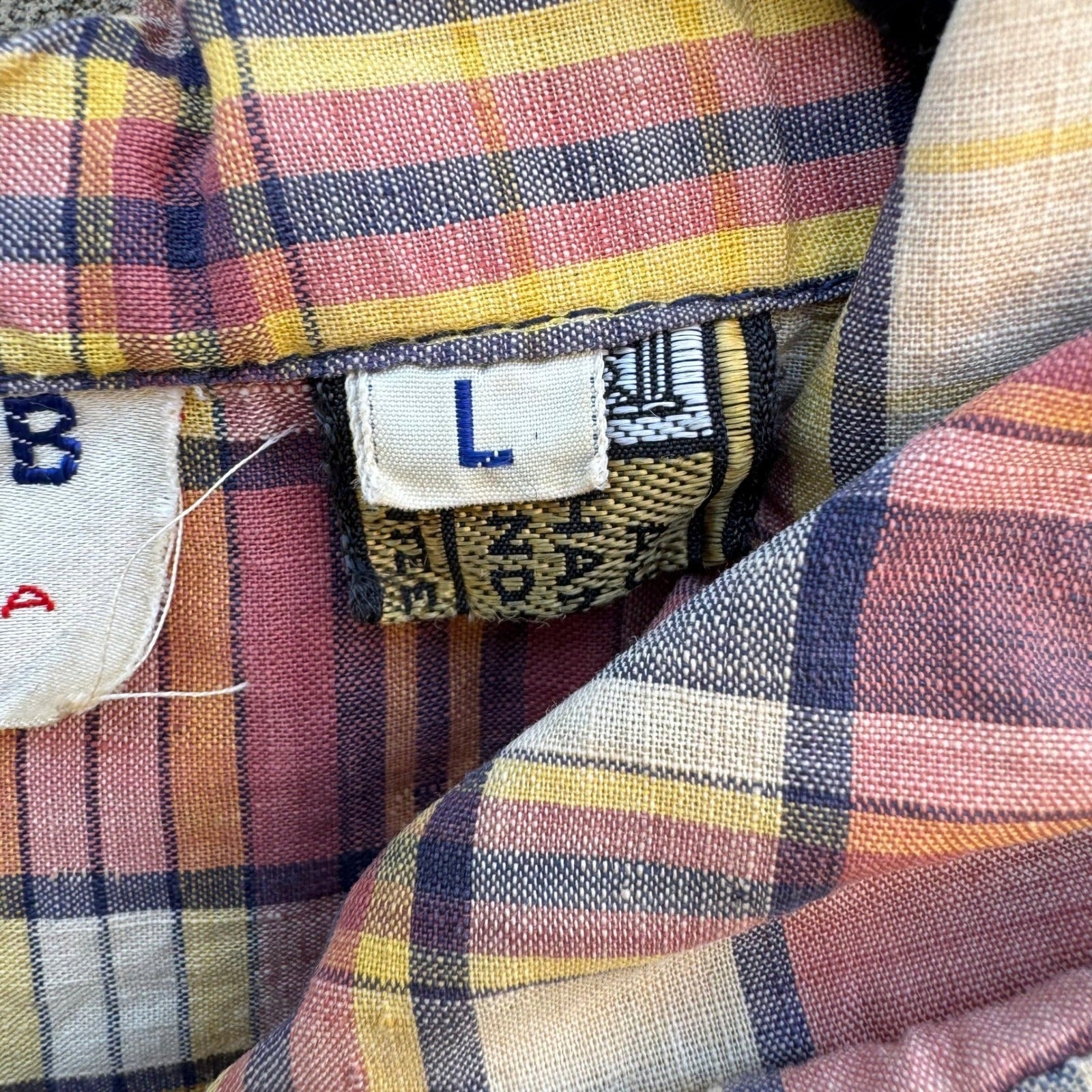 Bay Club California Vintage 60s 70s Plaid Zip Hooded Madras Windbreaker Jacket L