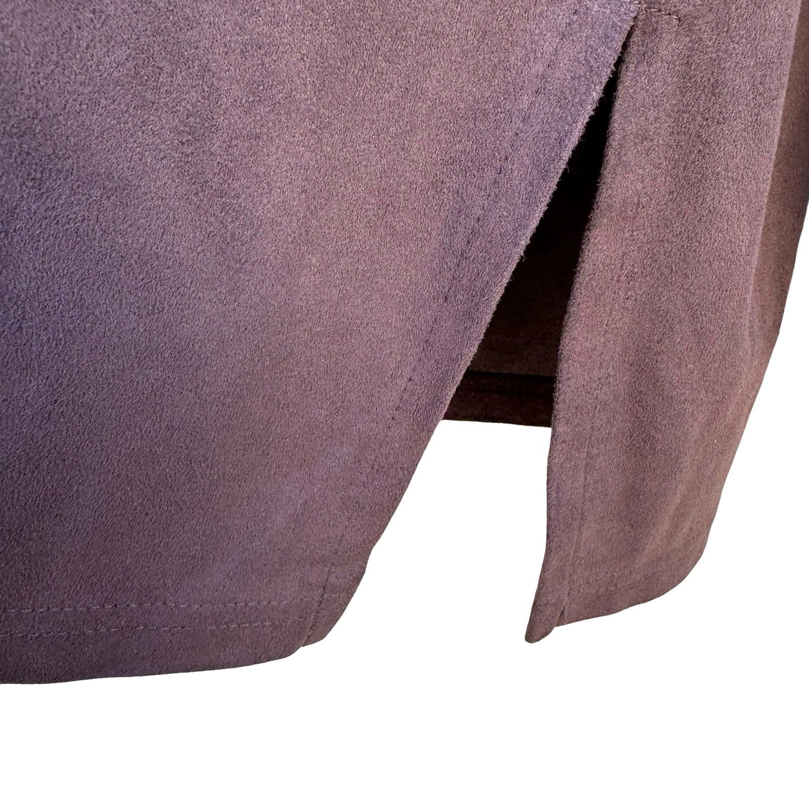Chicos Design Womens Faux Suede Button Down Shirt Brown Long Sleeve Size 2 Large