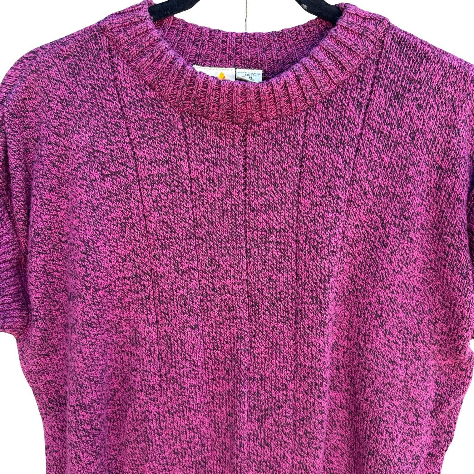 Liz Claiborne Vintage 90s Purple Marled Knit Retro Sweater M Grannycore Academia
