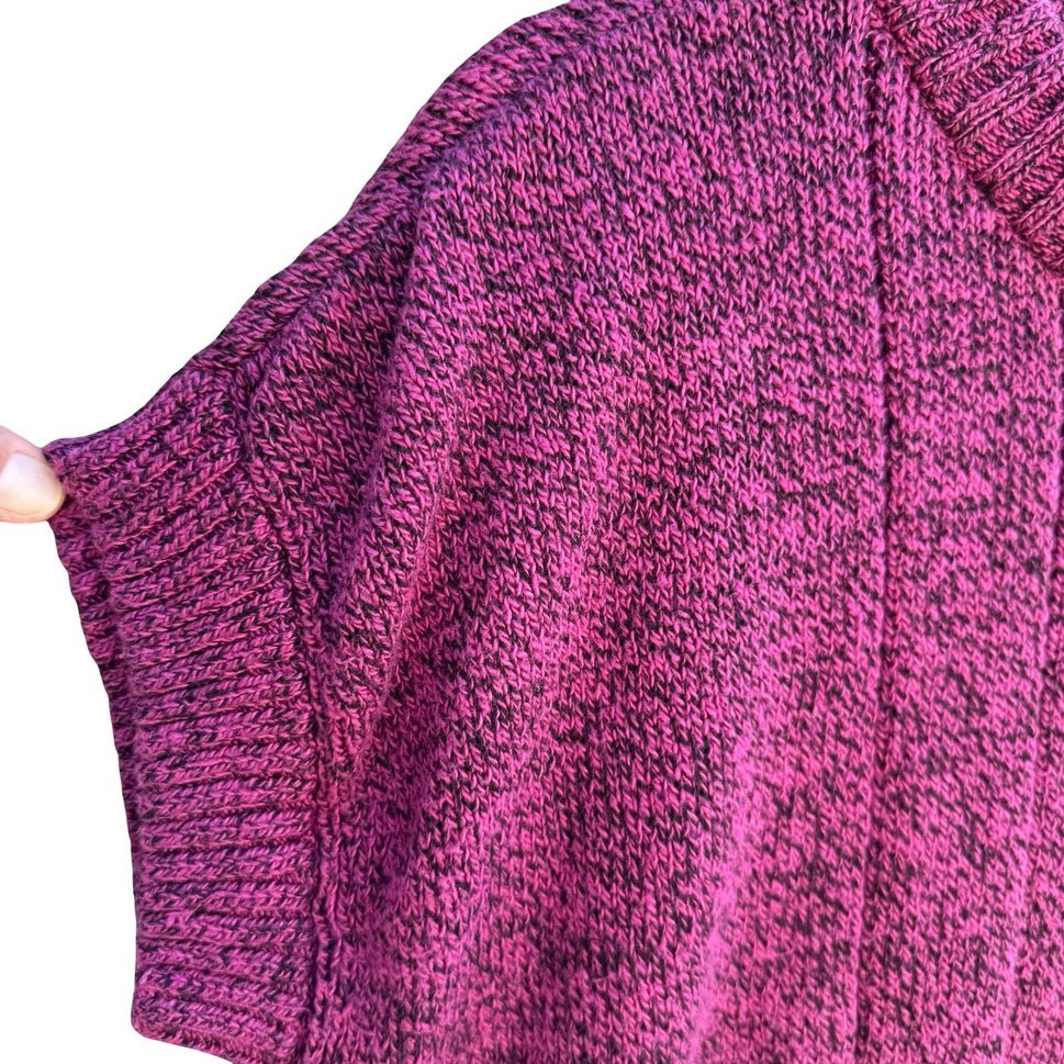 Liz Claiborne Vintage 90s Purple Marled Knit Retro Sweater M Grannycore Academia