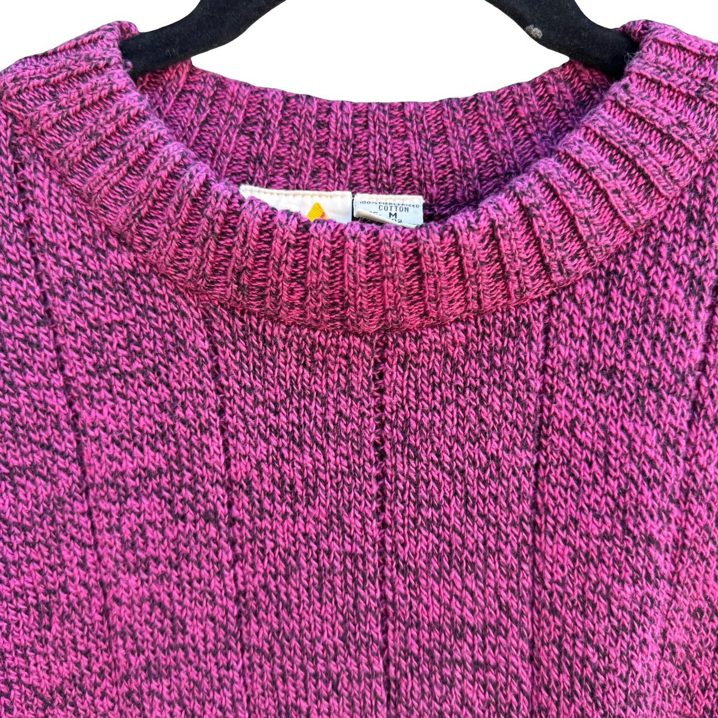 Liz Claiborne Vintage 90s Purple Marled Knit Retro Sweater M Grannycore Academia