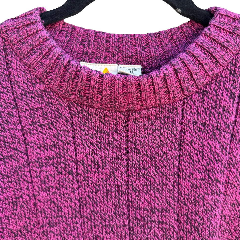 Liz Claiborne Vintage 90s Purple Marled Knit Retro Sweater M Grannycore Academia