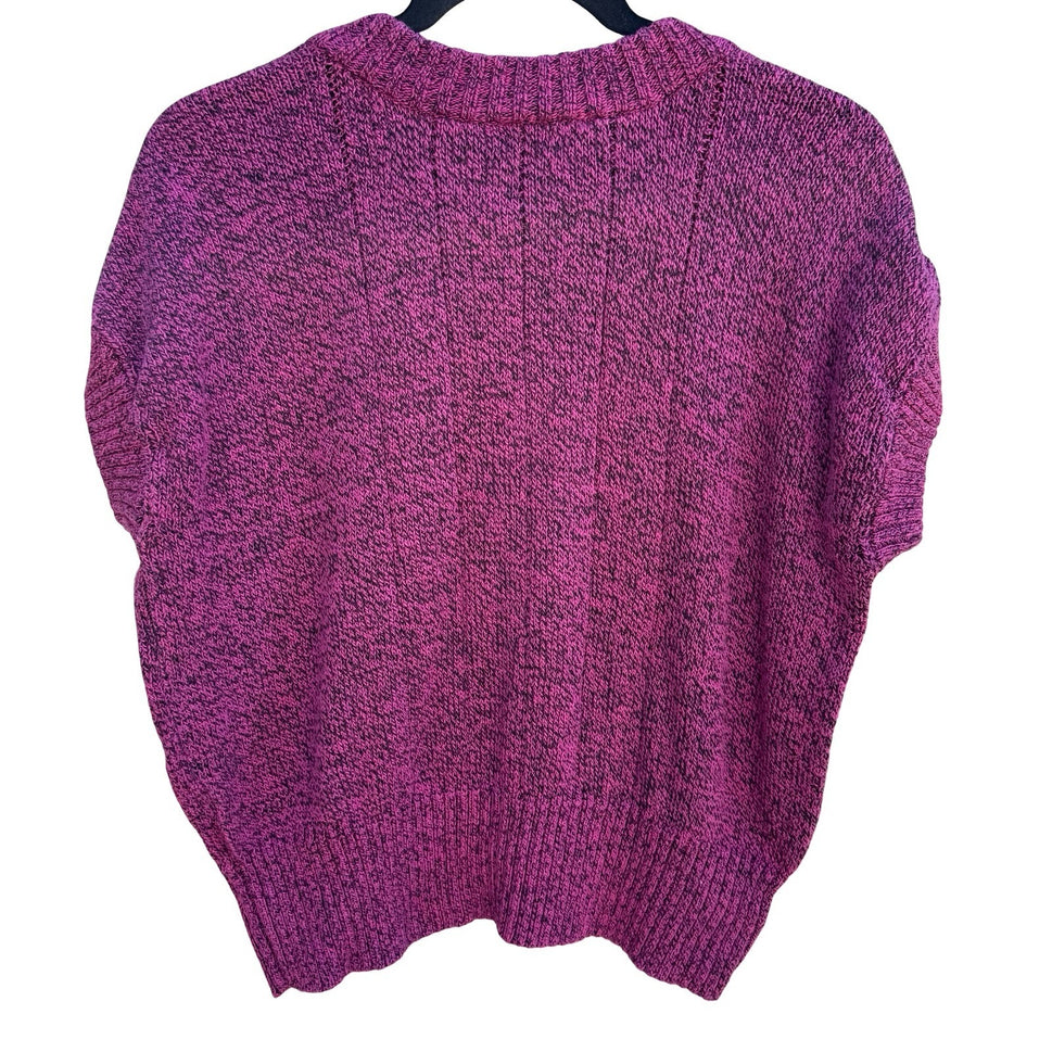 Liz Claiborne Vintage 90s Purple Marled Knit Retro Sweater M Grannycore Academia