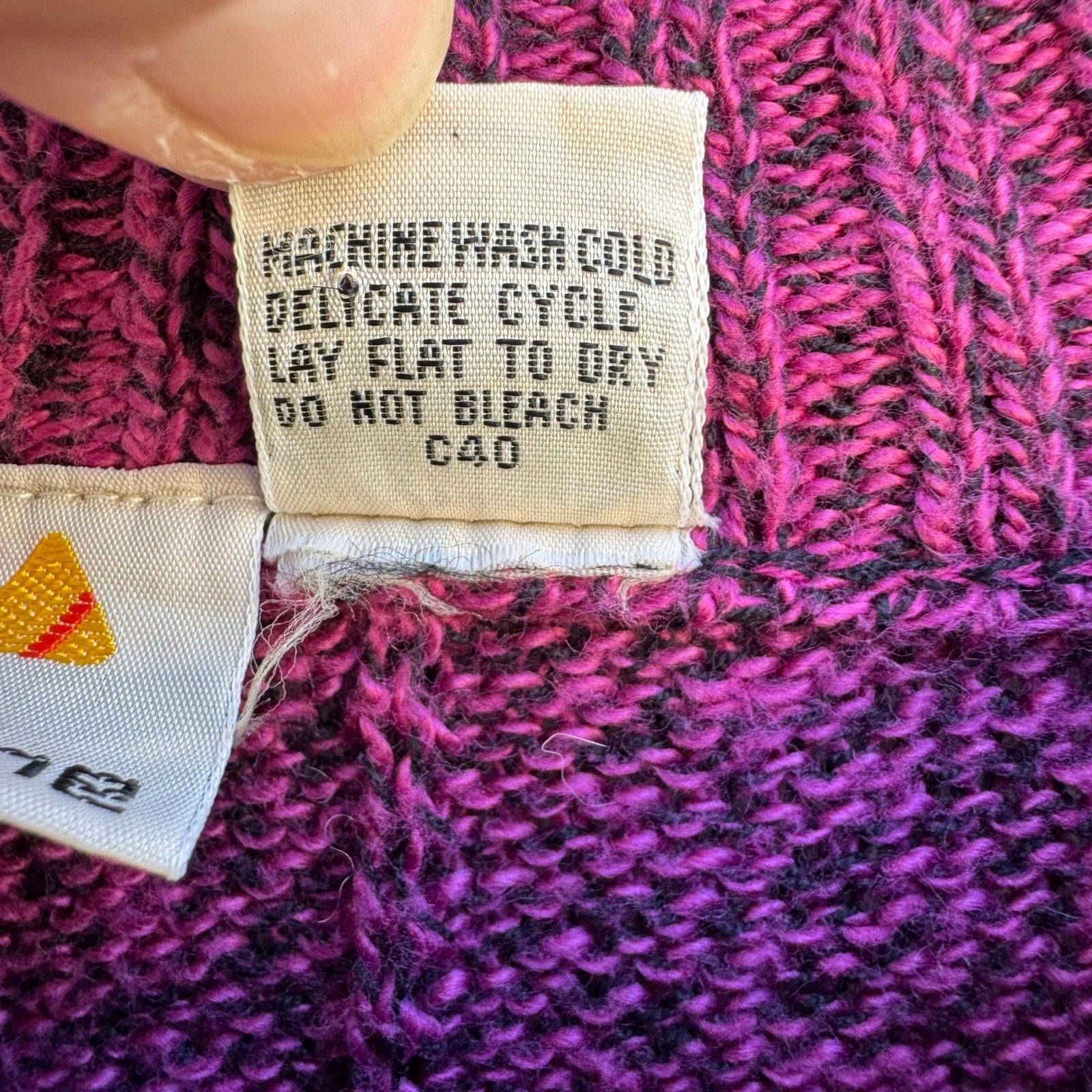 Liz Claiborne Vintage 90s Purple Marled Knit Retro Sweater M Grannycore Academia