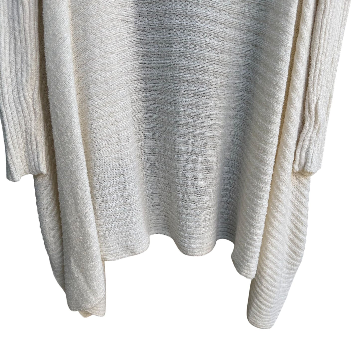 Skinnygirl Womens Draped Front Ribbed Open Front Knit Cardigan Sweater Ivory XS