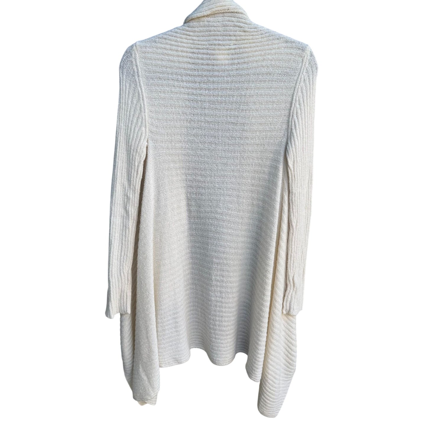 Skinnygirl Womens Draped Front Ribbed Open Front Knit Cardigan Sweater Ivory XS
