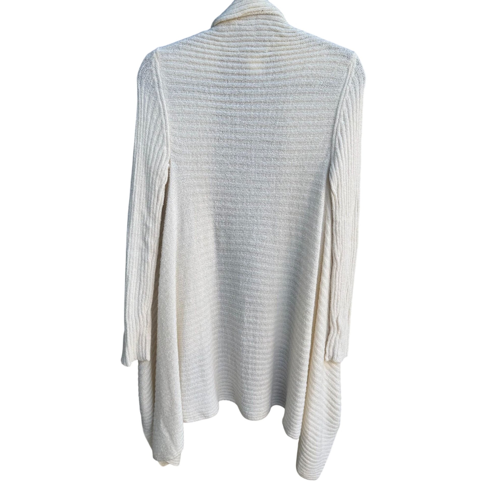 Skinnygirl Womens Draped Front Ribbed Open Front Knit Cardigan Sweater Ivory XS