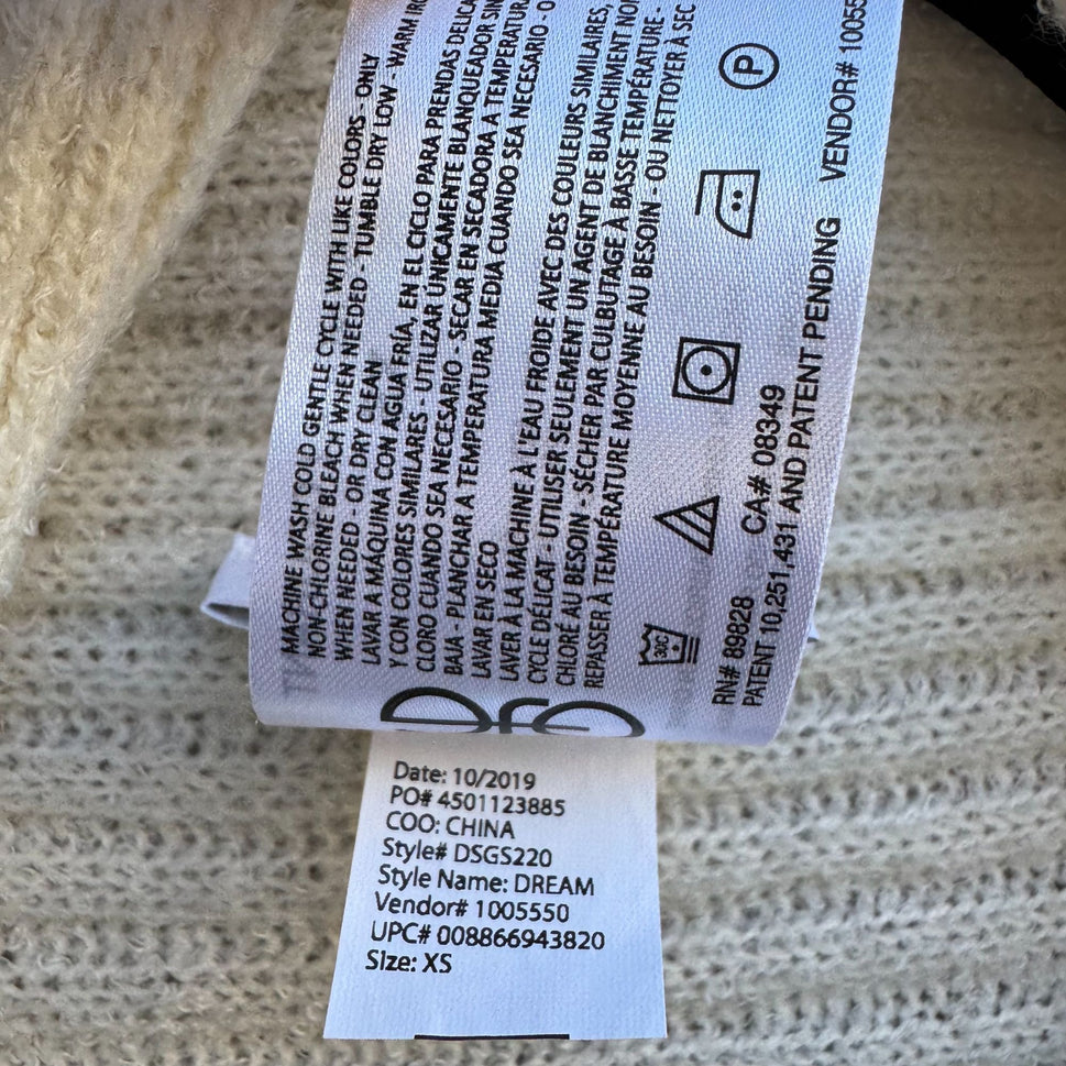 Skinnygirl Womens Draped Front Ribbed Open Front Knit Cardigan Sweater Ivory XS