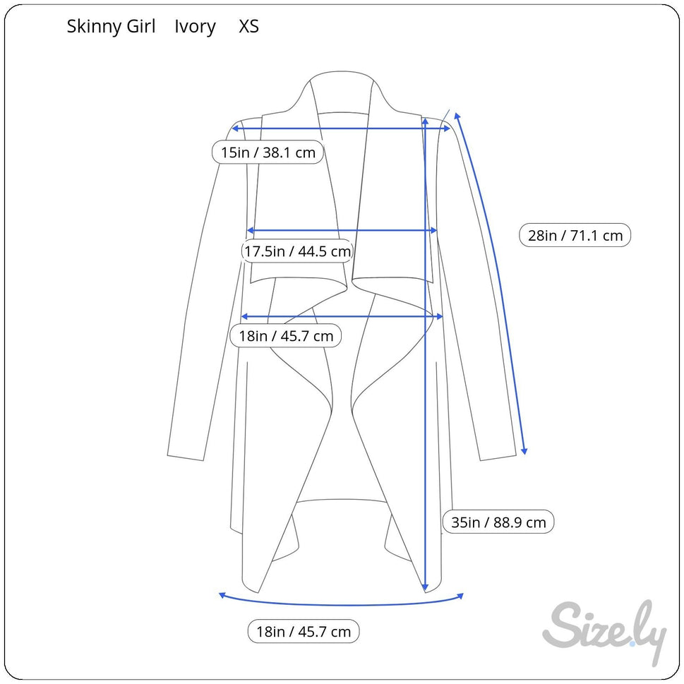 Skinnygirl Womens Draped Front Ribbed Open Front Knit Cardigan Sweater Ivory XS