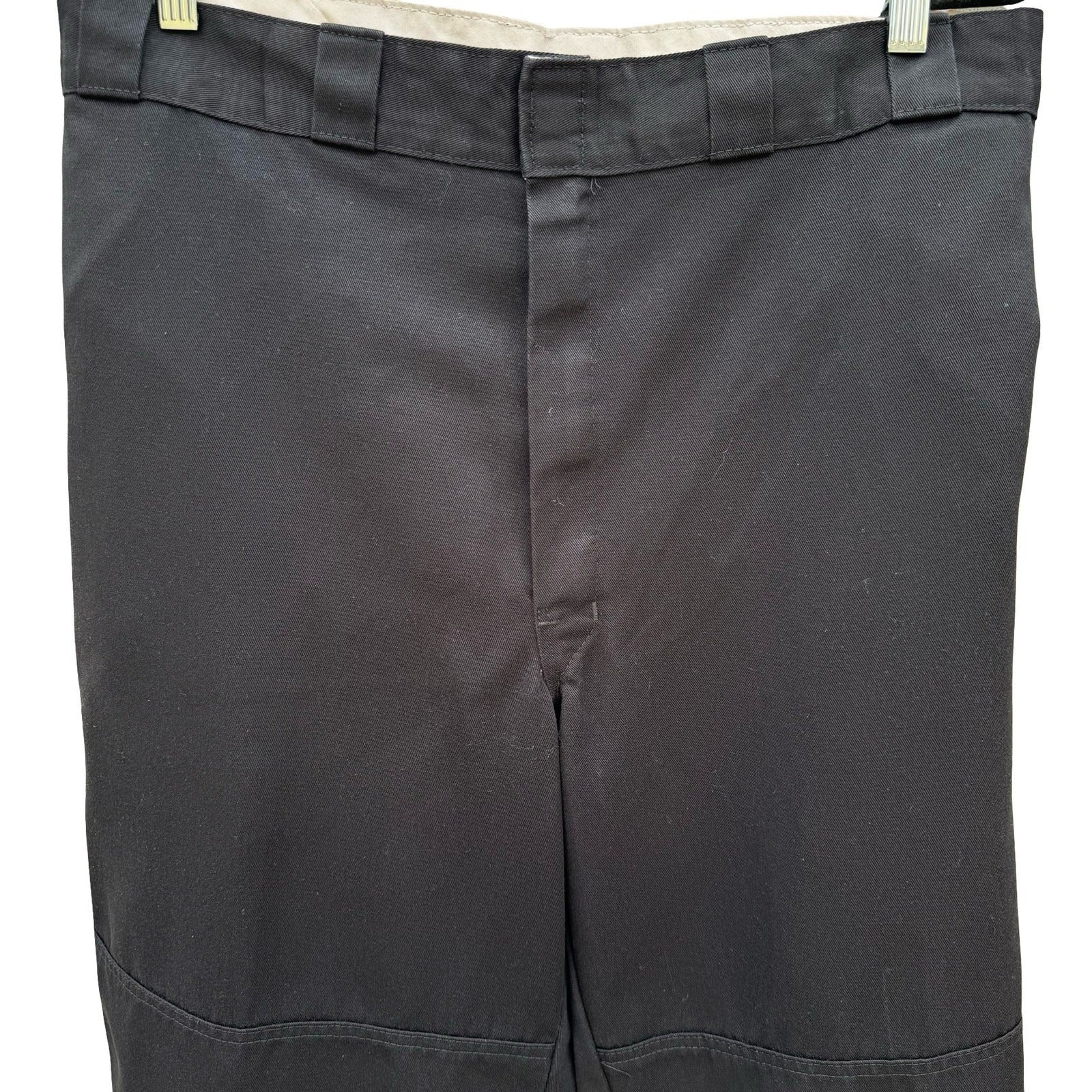 Dickies Mens Loose Fit Double Knee Work Pants Black Straight Leg Utility Trouser