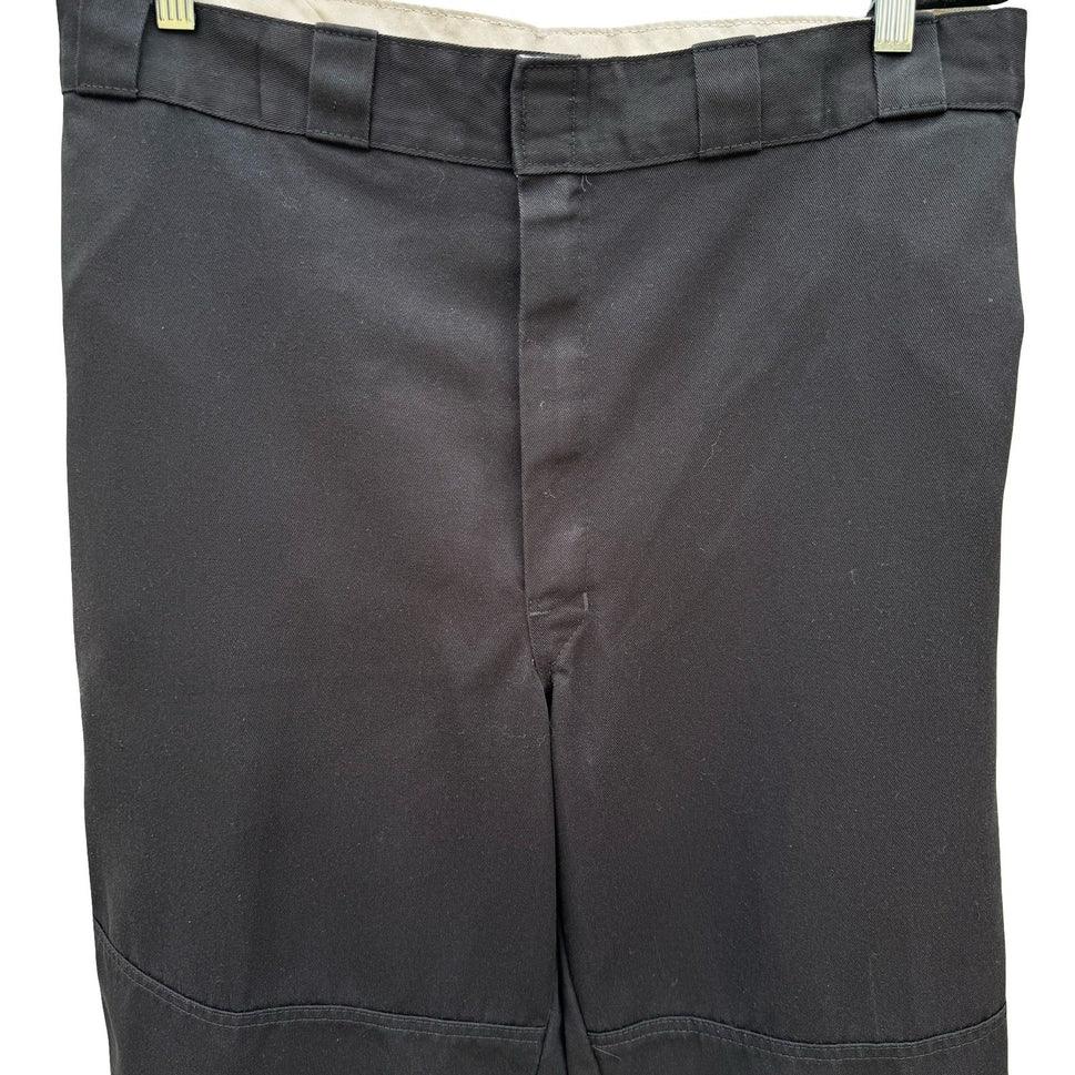Dickies Mens Loose Fit Double Knee Work Pants Black Straight Leg Utility Trouser