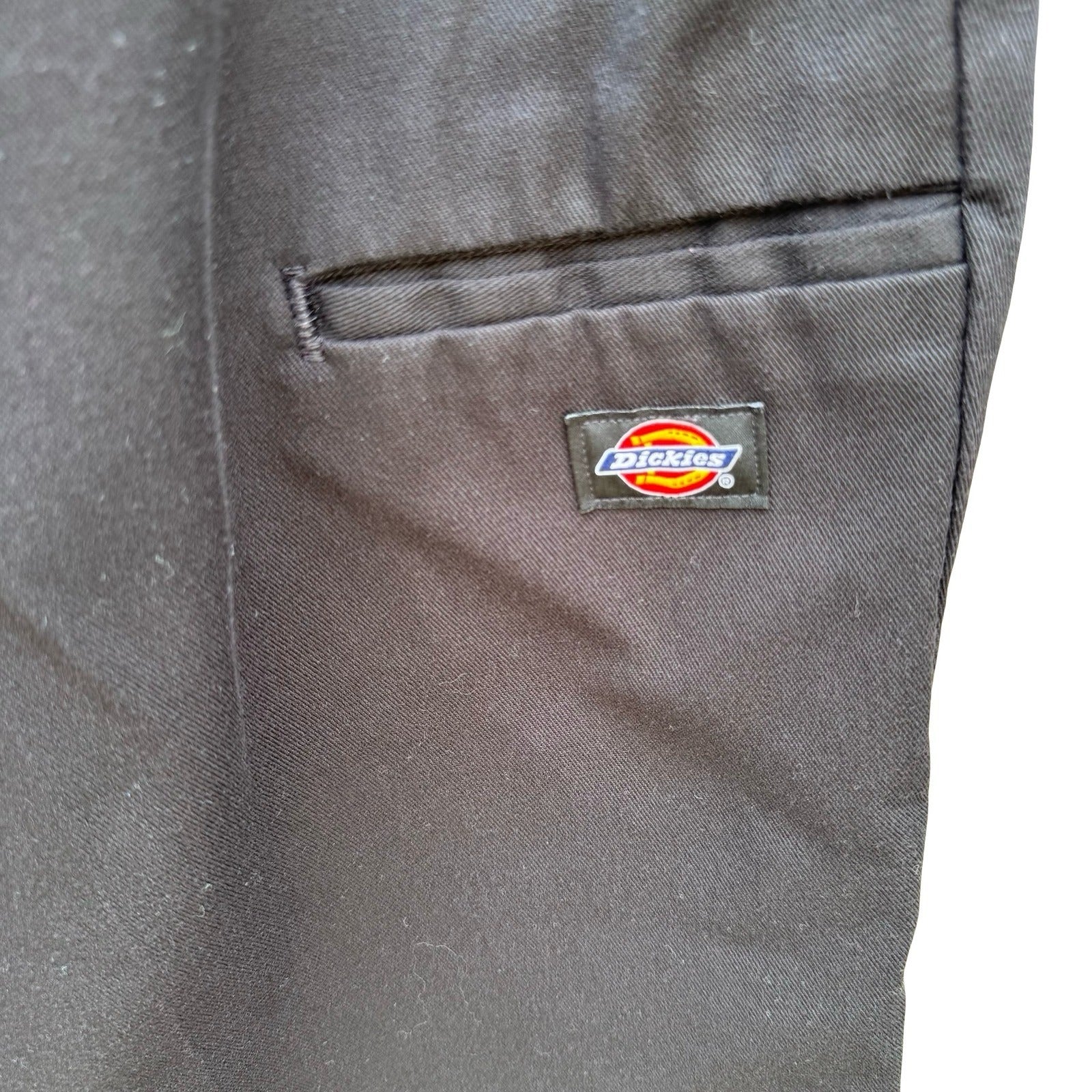 Dickies Mens Loose Fit Double Knee Work Pants Black Straight Leg Utility Trouser